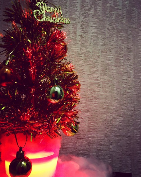 今年もこの季節！食べ過ぎの注意喚起の飾りもの〜エントランスにクリスマスツリーを飾りました！！